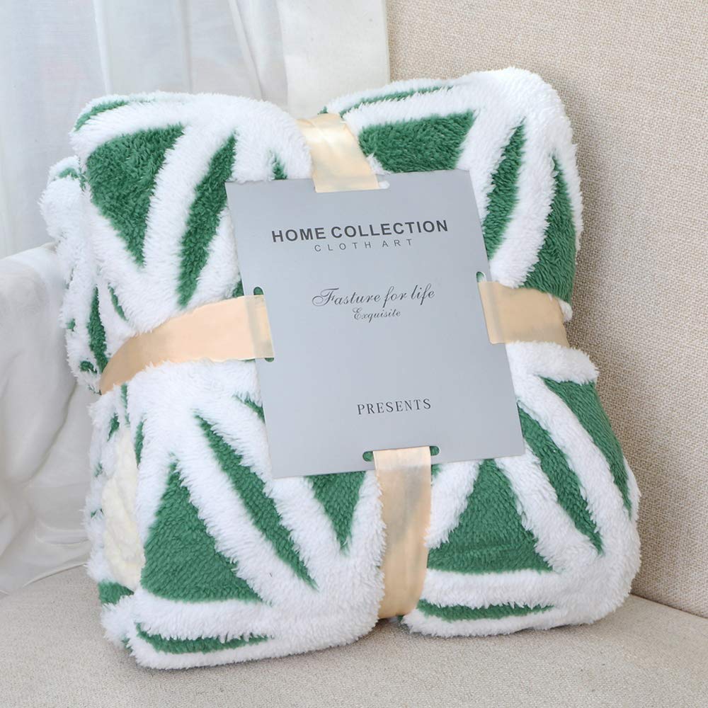 LOMAO Sherpa Fleece Blanket Fuzzy Soft Throw Blanket Dual Sided Blanket for Couch Sofa Bed (Green, 51